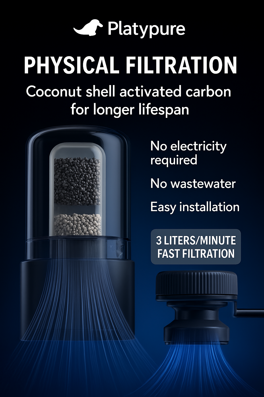 Kitchen Faucet Tap Water Filter Purifier